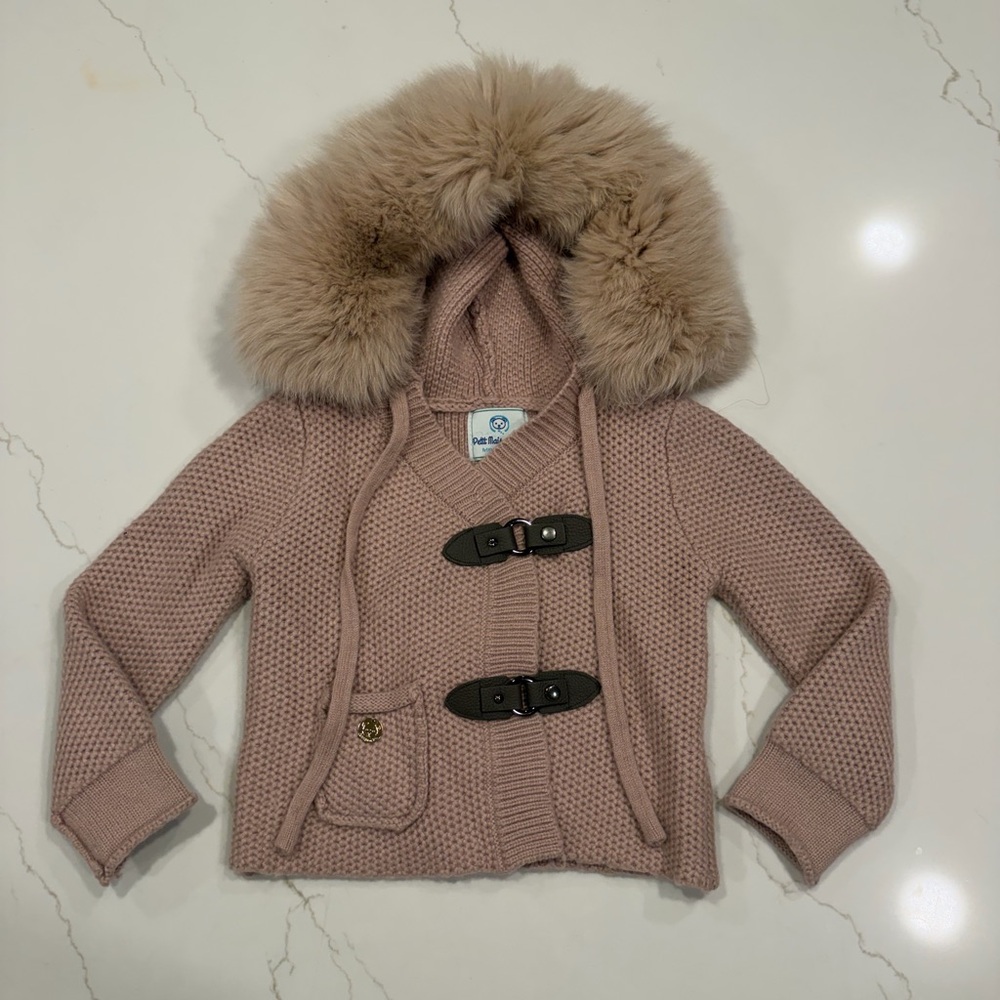 Mink Cashmere Petite Maison Kids Toddler Girl Honeycomb Coat 12M